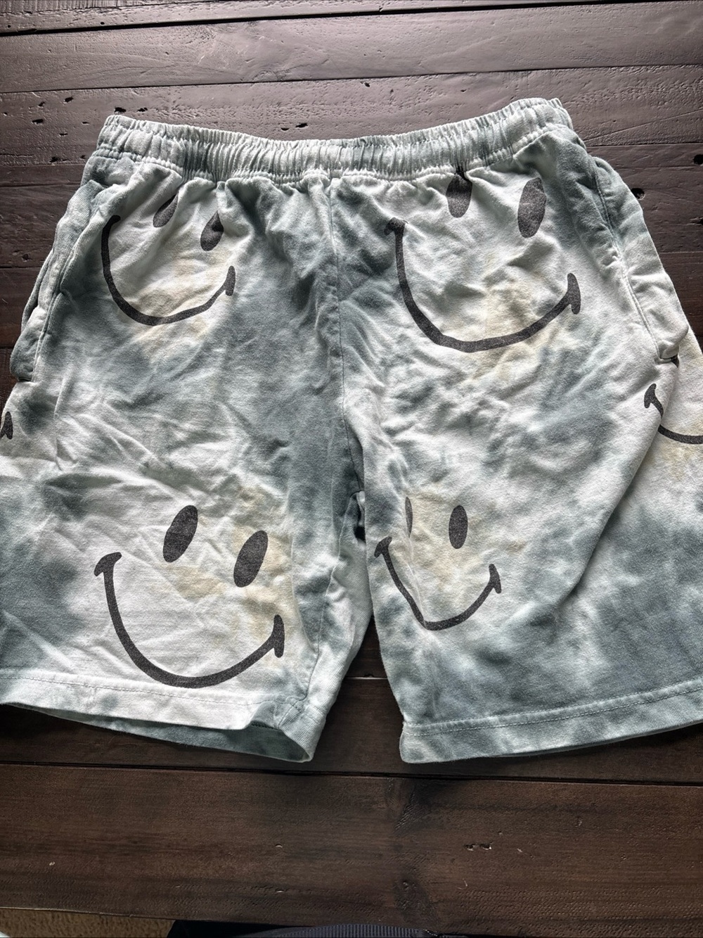 Market Smiley tie-dye cotton elastic waist shorts sz men’s medium